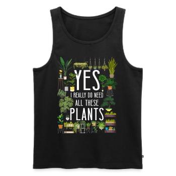 Amateur de plantes jardinage , je - Débardeur bio Premium Homme - noir - Devant - Michal (187cm)