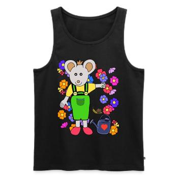 Maus Gärtner Sommer Blumen Gartenarbeit Kinder - Männer Premium Bio Tank Top - Schwarz - Vorne - Michal (187cm)