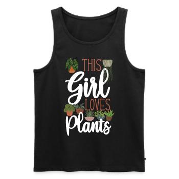 Amateur de plantes jardinière fille ceci - Débardeur bio Premium Homme - noir - Devant - Michal (187cm)