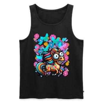 Horse Horses Spring Flowers Insects Children - Men's Premium Organic Tank Top - black - Front - Michal (187cm)