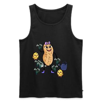 Cheerful Peanut Spring Snowdrop Garden - Men's Premium Organic Tank Top - black - Front - AI Model Male 178 light (178cm)