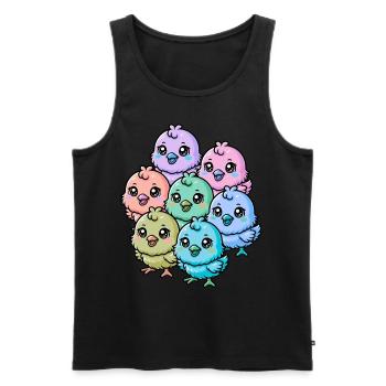Baby chick child children Easter Happy Easter - Men's Premium Organic Tank Top - black - Front - AI Model Male 178 light (178cm)