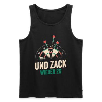 Dart Und Zack wieder 26 Darts - Männer Premium Bio Tank Top - Schwarz - Vorne - Michal (187cm)