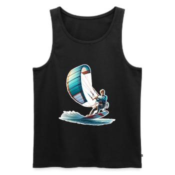 Kitesurf Kitesurfer Kiteboard - Débardeur bio Premium Homme - noir - Devant - Michal (187cm)