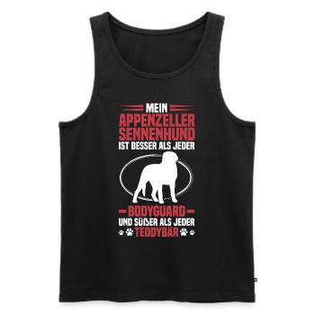 Sennenhund beschützt mich Appenzeller Sennenhund - Männer Premium Bio Tank Top - Schwarz - Vorne - Michal (187cm)