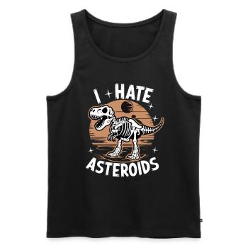 I Hate Asteroids Funny Dinosaur Lovers Saying - Männer Premium Bio Tank Top - Schwarz - Vorne - Michal (187cm)