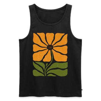 Boho-Wildblume im Sonnenblumen-Stil - Männer Premium Bio Tank Top - Schwarz - Vorne - AI Model Male 178 light (178cm)
