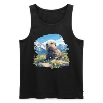 Marmottes Marmottes - Débardeur bio Premium Homme - noir - Devant - Michal (187cm)