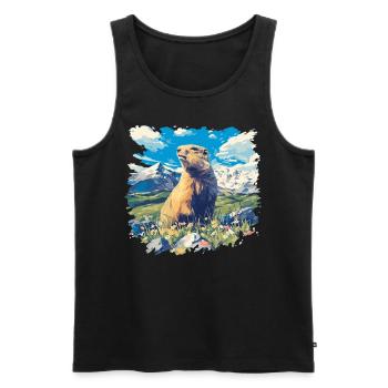 Marmots Groundhog - Men's Premium Organic Tank Top - black - Front - AI Model Male 178 light (178cm)