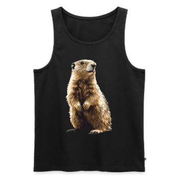Marmottes Marmottes - Débardeur bio Premium Homme - noir - Devant - Michal (187cm)