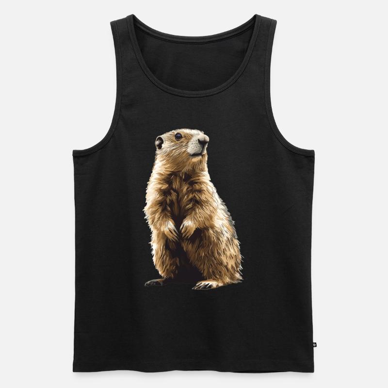 Murmeltiere Murmeltier - Männer Premium Bio Tank Top - Schwarz