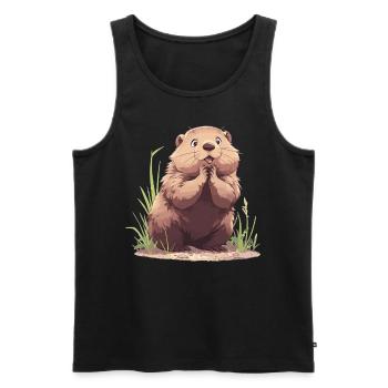 Marmottes Marmottes - Débardeur bio Premium Homme - noir - Devant - Michal (187cm)