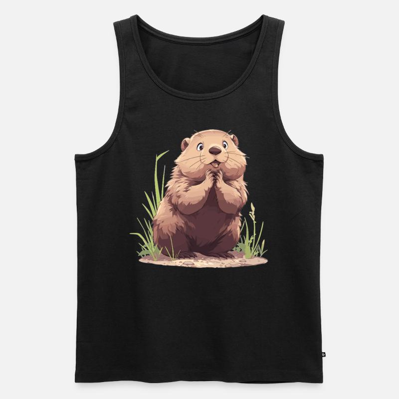 Murmeltiere Murmeltier - Männer Premium Bio Tank Top - Schwarz