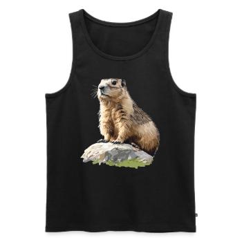 Marmottes Marmottes - Débardeur bio Premium Homme - noir - Devant - Michal (187cm)