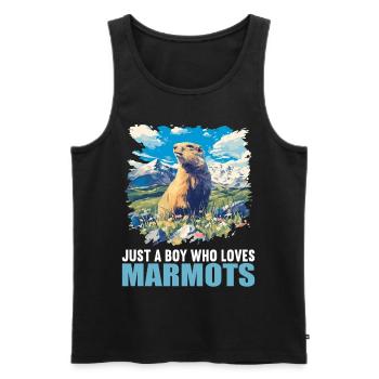 Marmottes Marmottes - Débardeur bio Premium Homme - noir - Devant - Michal (187cm)