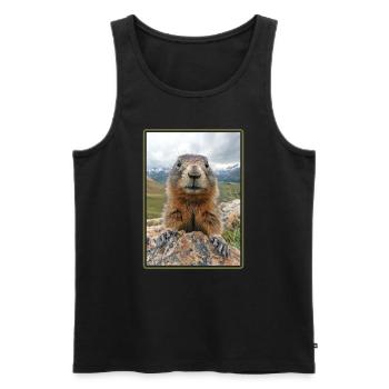 Marmottes Marmottes - Débardeur bio Premium Homme - noir - Devant - Michal (187cm)