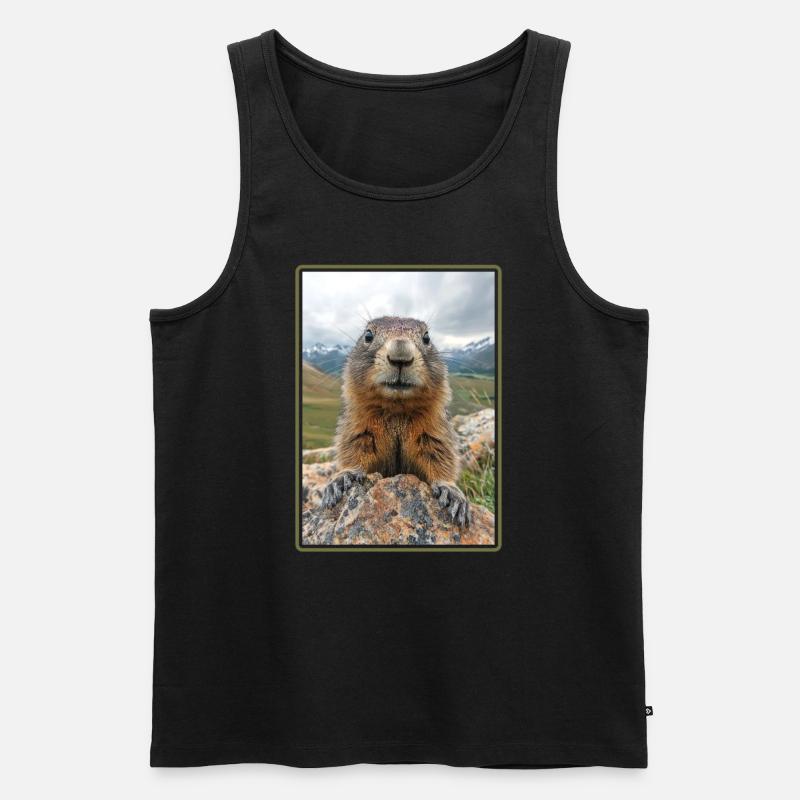 Murmeltiere Murmeltier - Männer Premium Bio Tank Top - Schwarz