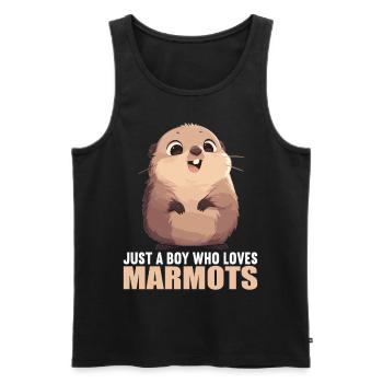Marmottes Marmottes - Débardeur bio Premium Homme - noir - Devant - Michal (187cm)