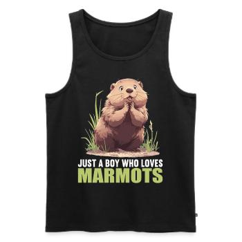 Marmottes Marmottes - Débardeur bio Premium Homme - noir - Devant - Michal (187cm)