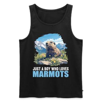 Murmeltiere Murmeltier - Männer Premium Bio Tank Top - Schwarz - Vorne - Michal (187cm)