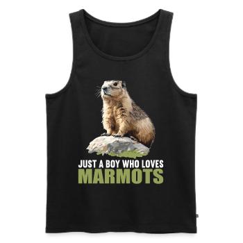 Marmottes Marmottes - Débardeur bio Premium Homme - noir - Devant - Michal (187cm)