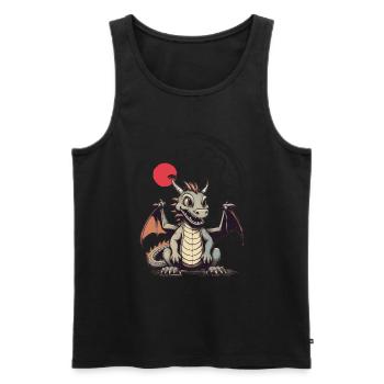 Dragon Dragon Enfant Enfants Conte de fées - Débardeur bio Premium Homme - noir - Devant - Michal (187cm)