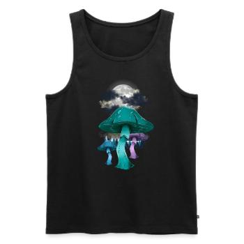 mystisch Wald Pilze Natur Naturliebhaber Halloween - Männer Premium Bio Tank Top - Schwarz - Vorne - AI Model Male 178 light (178cm)