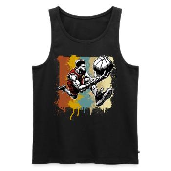 Basketball Basketballer - Männer Premium Bio Tank Top - Schwarz - Vorne - Michal (187cm)