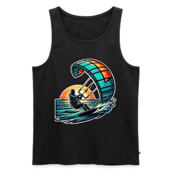 Kitesurf Kitesurfer Kiteboard - Débardeur bio Premium Homme - noir - Devant - Michal (187cm)