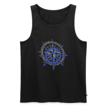 4 Capitaine Sailor Windrose - Débardeur bio Premium Homme - noir - Devant - AI Model Male 178 light (178cm)
