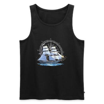 8 Capitaine Sailor Windrose - Débardeur bio Premium Homme - noir - Devant - AI Model Male 178 light (178cm)