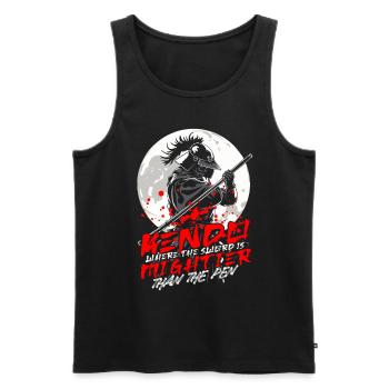 Kendo Where The Sword Is Mightier Than The Pen - Männer Premium Bio Tank Top - Schwarz - Vorne - AI Model Male 178 light (178cm)