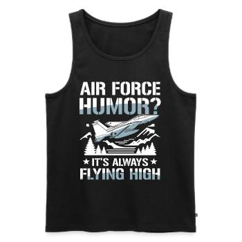 Air Force Humor It’s Always Flying High - Männer Premium Bio Tank Top - Schwarz - Vorne - AI Model Male 178 light (178cm)