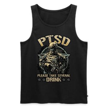 Dysfunktionaler Veteran Please Take Several Drink - Männer Premium Bio Tank Top - Schwarz - Vorne - AI Model Male 178 light (178cm)