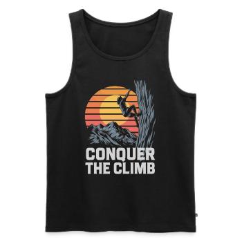 Conquer The Climb - Männer Premium Bio Tank Top - Schwarz - Vorne - Michal (187cm)
