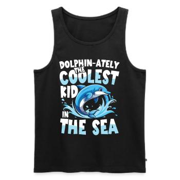 Dolphin-ately The Coolest Kid In The Sea - Männer Premium Bio Tank Top - Schwarz - Vorne - Michal (187cm)