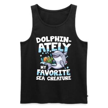 Dolphin-ately My Favorite Sea Creature - Männer Premium Bio Tank Top - Schwarz - Vorne - Michal (187cm)