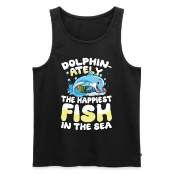 Dolphin-ately The Happiest Fish In The Sea - Männer Premium Bio Tank Top - Schwarz - Vorne - Michal (187cm)