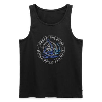 3 Männer aus Stahl lieben Boote aus Holz - Männer Premium Bio Tank Top - Schwarz - Vorne - Michal (187cm)