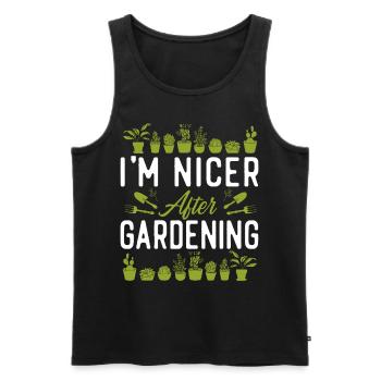 Plant Lover Gardening I'm Nicer - Men's Premium Organic Tank Top - black - Front - Michal (187cm)