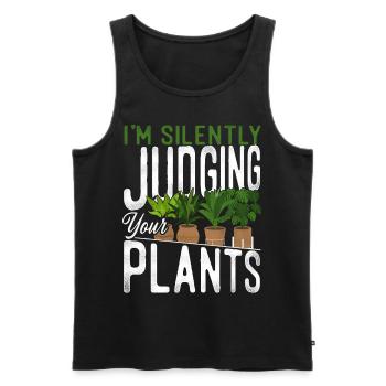 Plant Lover Gardening I'm Silently - Männer Premium Bio Tank Top - Schwarz - Vorne - Michal (187cm)