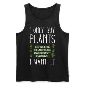 Plant Lover Gardening I Only Buy - Männer Premium Bio Tank Top - Schwarz - Vorne - Michal (187cm)