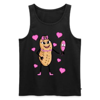 Pretty Erdnuss Mädchen Nuss Prinzessin Diva - Männer Premium Bio Tank Top - Schwarz - Vorne - Michal (187cm)
