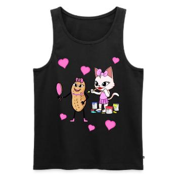 Erdnuss Schönheit Kosmetik schön Mädchen - Männer Premium Bio Tank Top - Schwarz - Vorne - AI Model Male 178 light (178cm)