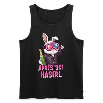 Lapin d’après-ski - Débardeur bio Premium Homme - noir - Devant - Michal (187cm)