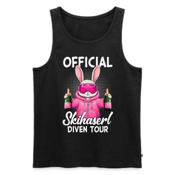 Visite officielle de Skihaserl Diven - Débardeur bio Premium Homme - noir - Devant - Michal (187cm)