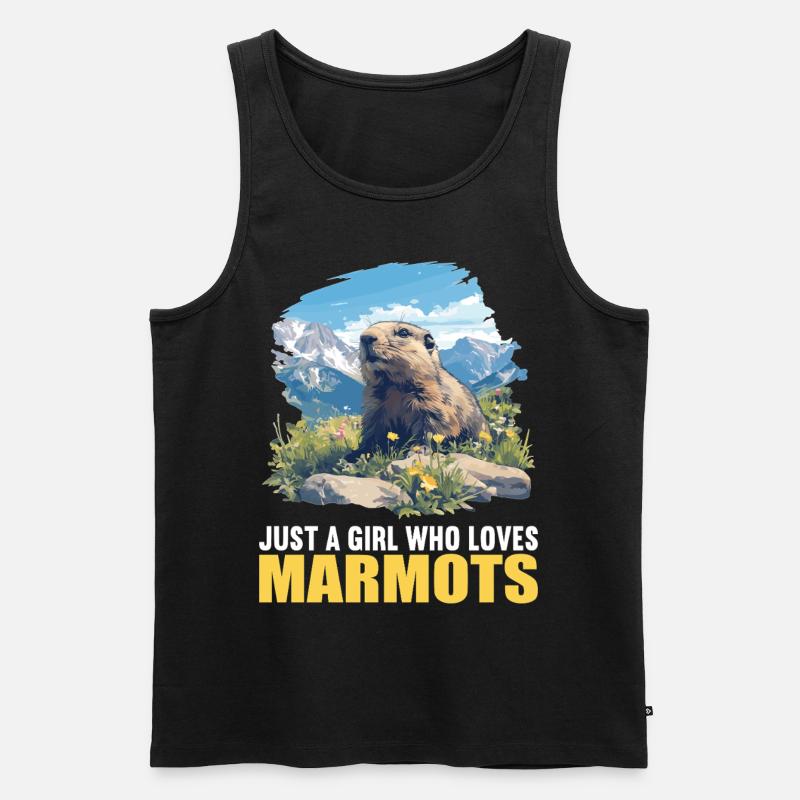 Murmeltiere Murmeltier - Männer Premium Bio Tank Top - Schwarz