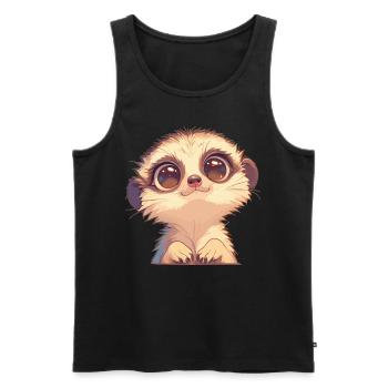 Meerkat Erdmännchen - Débardeur bio Premium Homme - noir - Devant - AI Model Male 178 light (178cm)