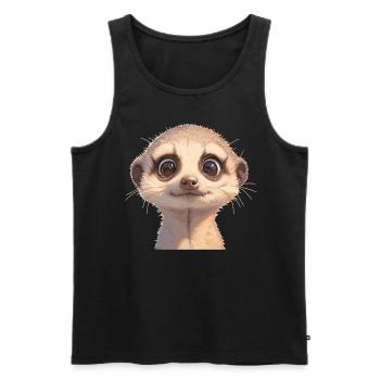 Meerkat Erdmännchen - Débardeur bio Premium Homme - noir - Devant - AI Model Male 178 light (178cm)