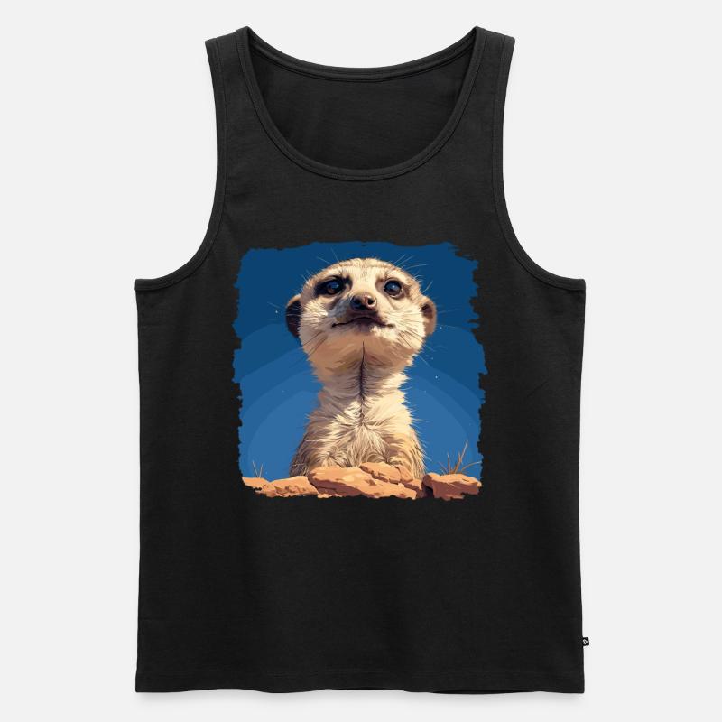 Meerkat Erdmännchen - Männer Premium Bio Tank Top - Schwarz